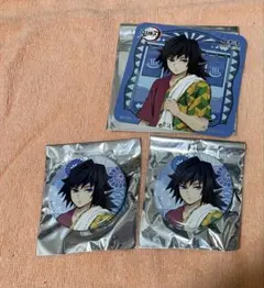 鬼滅の刃 冨岡義勇 極楽湯 缶バッチ コースターセット