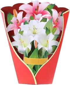 3Dポップアップペーパーフラワーブーケグリーティングカード