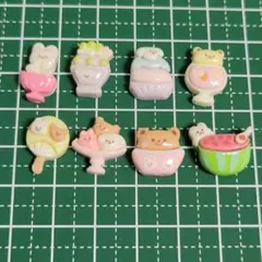 スイーツ 動物 デコパーツ 8個