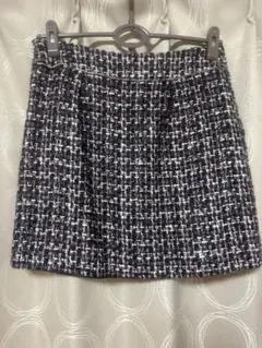 UNIQLO ネイビー ツイード ミニスカート