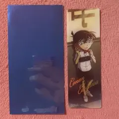 送料込 名探偵コナン トムス 特典 江戸川コナン 黄昏時 箔押し クリアしおり