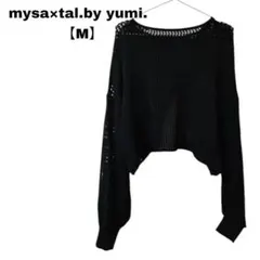 【mysa×tal.by yumi.／美品】透かし編み　トップス　黒　Mサイズ