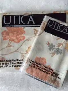 アメリカ製　UTICA 　フラットシーツピロケース2枚セット