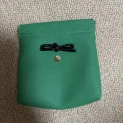 MARY QUANT マリークワント リボン バネクチポーチ グリーン