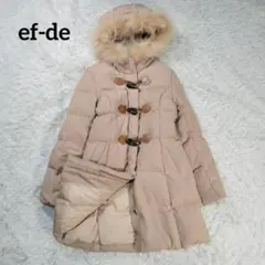 美品☆エフデ ラクーンファー ダッフル ダウンコート ジャケット フード付