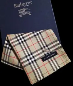 新品未使用 　BURBERRY 大判ハンカチノバチェックホースマーク刺繍55