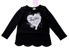 新品 メゾピアノ バレエリーナー 黒 Mezzo Piano 刺繍 長袖トップス