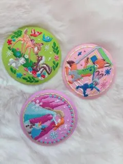 ディズニー刺繍バッジ 3個セット アナ雪　ズートピア　バンビ