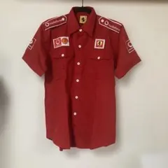 Ferrari ワークシャツ レッド 半袖 Sサイズ