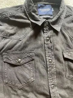 【美品】SCOTCH&SODA ブラックデニム ウエスタンシャツ 185cm着用