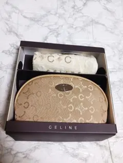 CELINE ベージュ ポーチ タオル付き