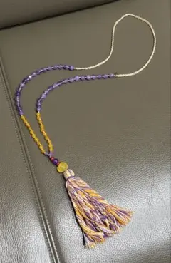 pink powder 天然石 タッセル付きロングネックレス