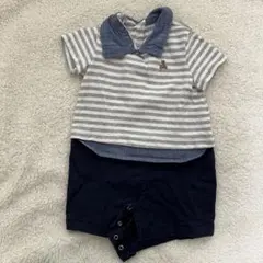 GAP ロンパース・カバーオール 6-12ヶ月 ストライプ　半袖