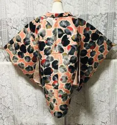 【アンティーク】希少　銘仙羽織り　正絹　古布　レトロ　A600