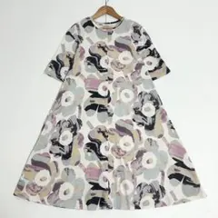 美品✨マリメッコ　花柄ワンピース　ウニッコ　マルチカラー　半袖　XS