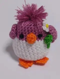 オーダー受付専用　まん丸な鳥　あみぐるみ　キーホルダー　ハンドメイド オーダー受付専用 まん丸な鳥 あみぐるみ キーホルダー