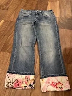 カステルバジャック CASTELBAJAC W50 ストレッチデニム 刺繍 古着 