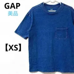 ギャップ【XS】デニム　半袖Tシャツ　綿100%　インディゴブルー　春夏　メンズ