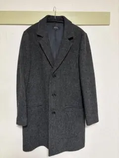 a.p.c. ダークグレーツイードチェスターコート