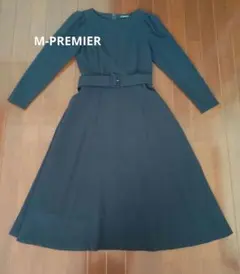 エムプルミエ　ワンピース　ネイビー　34 美品】M-Premier / エムプルミエワンピース 34 サイズ 結婚式