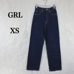 【グレイル】スキニージーンズ ハイウエスト XS ネイビー ウエスト後ろゴム