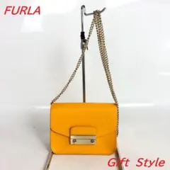 FURLA フルラ メトロポリス チェーン ショルダーバッグ オレンジ