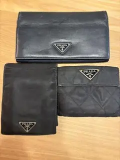 【PRADA プラダ】財布3点セット　長財布　二つ折り財布　ウォレット　ブラック