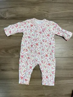 ミキハウス 花柄 長袖ツーウェイオール 50-60cm