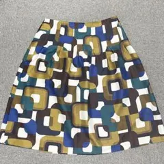 23区 総柄 フレアスカート 幾何学模様 46サイズ