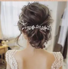 ウェディング ヘッドドレス 花モチーフ