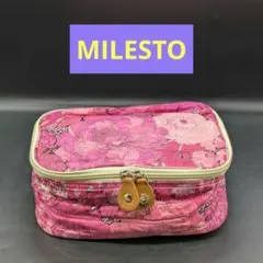 MILESTO 花柄 コスメポーチ トラベルポーチ 大容量 ミレスト ピンク