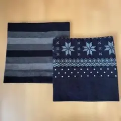 ネックウォーマー 2点セット ボーダー ノルディック柄