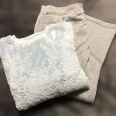 ユニクロ　ファーフリースルームウェア　ブルー×グレー　3XL 美品