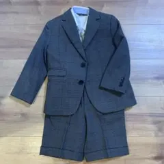 コムサイズム 入園 卒園 男の子 フォーマル　セレモニースーツ グレー系チェック