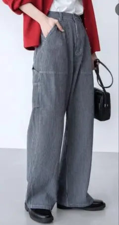 BONLECILL ストライプ ワイドパンツ Mサイズ