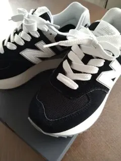 ニューバランス 厚底 574＋ (ブラック)