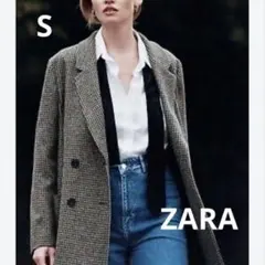 ZARA ダブルブレストコート　ジャケット 千鳥格子 S