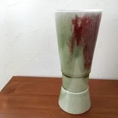 竹型　花瓶　花器　華道　グラデーション　風仙　昭和レトロ