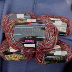 ハマナカ　Lamb Soft セミファンシーヤーン マルチカラー　５玉