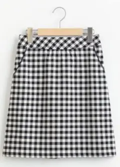 MAJESTIC LEGON バックレースアップ ギンガムチェック 台形スカート