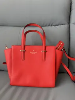 【美品】kate spade 2WAY ハンドバッグ ショルダー 赤