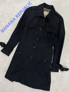 新品　BANANA REPUBLIC トレンチコート　豹柄　ブラック　XS