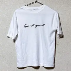 GRL　ロゴプリント半袖Tシャツ　M　白　大人可愛いカジュアル　シンプル英字