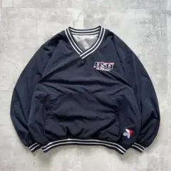 USA古着　USA softball　ナイロンプルオーバー　スポーツ　ロゴ　刺繍