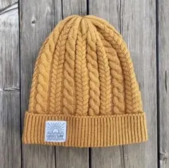 冬本番に！！ロゴニット帽　ライトブラウン　帽子