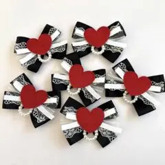 ブラックハート♡トリミングリボンチョーカー10本＋1本