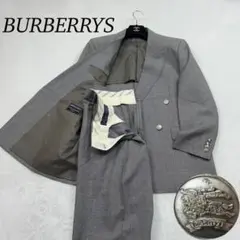 E869 美品 A5 M バーバリー ダブル 千鳥柄 モヘア混 スーツ メンズ