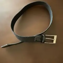 黒 編み込みベルト 四角バックル