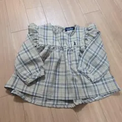 EAST BOY チェック柄フリル袖シャツ