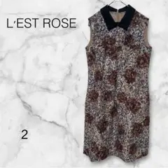 【美品】L'EST ROSE ノースリーブワンピース 膝丈